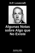 Algunas Notas sobre Algo que No Existe, de H.P. Lovecraft